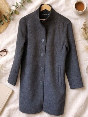 Chartou Wool Blend Pea Coat – Women’s XL – Gray